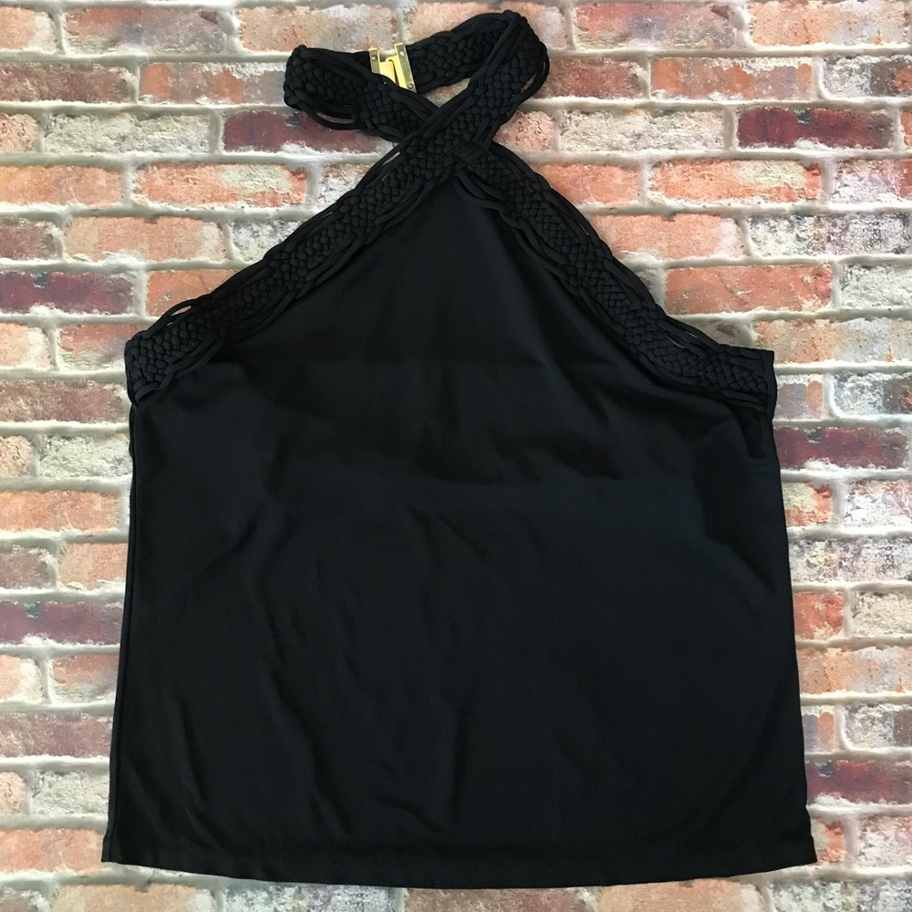 Lauren Ralph Lauren Braided Black Halter Top XL